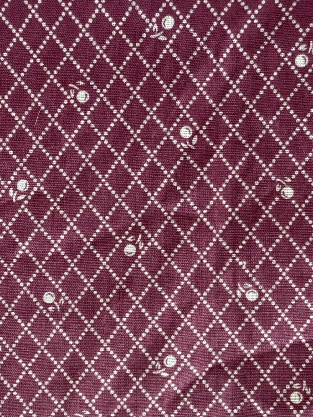 Vintage Cranston Mauve Pink Small Cherry Muslin Quilting Cotton 1 yard + 9 in